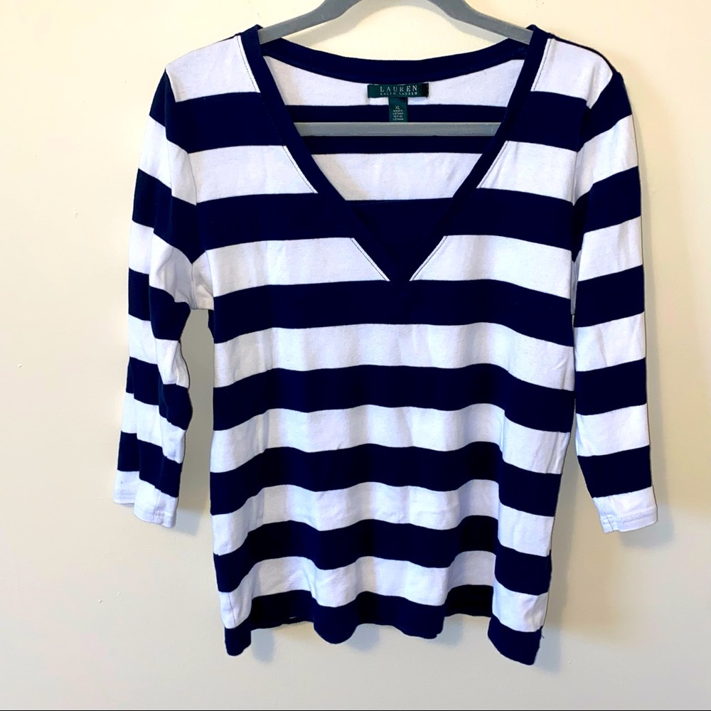 Lauren Ralph Lauren 100% Cotton 3/4 Sleeve Tee XL